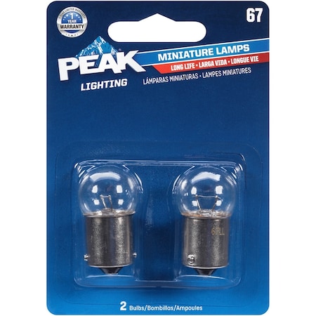 Peak Peak Incandescent Fog/Forward Miniature Automotive Bulb 67 67LL-BPP